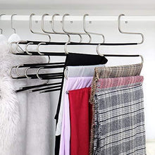 ziidoo New S-Type Pants Hangers Stainless Steel Closet Hangers Upgrade Non-Slip Design Hangers Closet Space Saver for Jeans Trousers Scarf Tie（6 Piece）