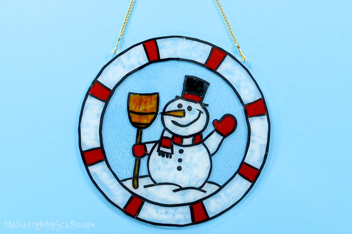 How to Make a Snowman Window Hanger with Gallery Glass