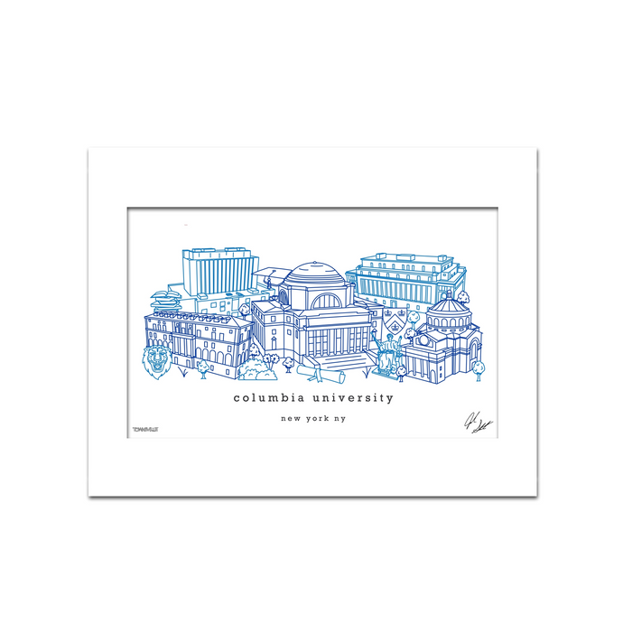 Columbia University (New York) Minimalist Art Print - 8x10-in