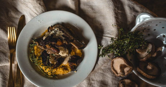Slow Cooked Short Ribs with Buttery Mushroom Sauce