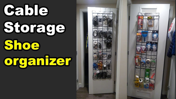 Hanging shoe organizer hack for cable management storage by kenVersus (3 years ago)