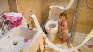 With the kids at home more than ever, I’ve seen a big increase in kid-related plumbing incidents, usually involving toys and other assorted items being flushed down the toilet