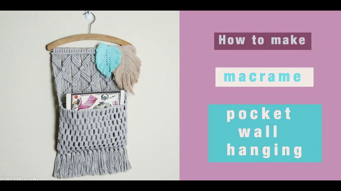 How to make macrame pocket wall hanging - macrame organizer - EN/PL by Blueicrafts (2 years ago)