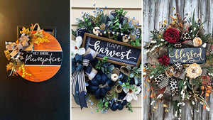 Now that Autumn is officially in full effect, we thought about going back to our trusty old door hanger to use as one of the first seasonal decor items on your home