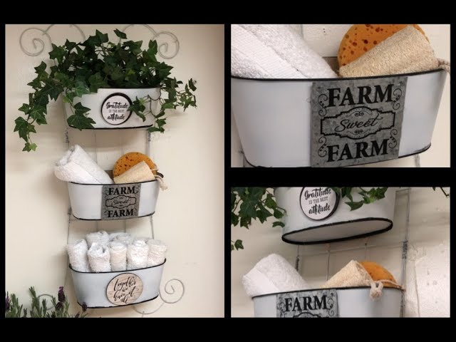 ~DOLLAR TREE DIY- FARMHOUSE ROOM DECOR- HANGING ORGANIZER OR PLANTER TRIO~ by Tina Golik (1 year ago)