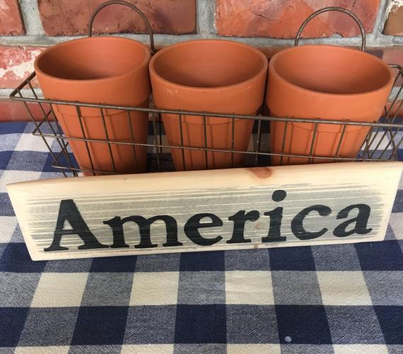 America Handpainted Wooden Sign by IrishDayFair