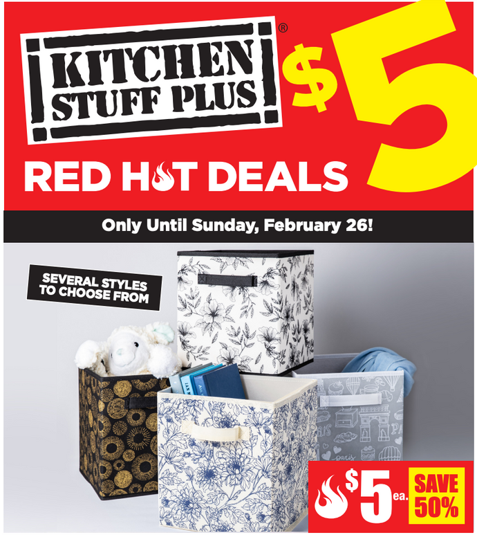 Kitchen Stuff Plus Canada Red Hot Sale: $5 Deals, Save 61% on Ashley Stacking Wire Basket, Matte Black, 28 × 17 × 14 cm + More Offers