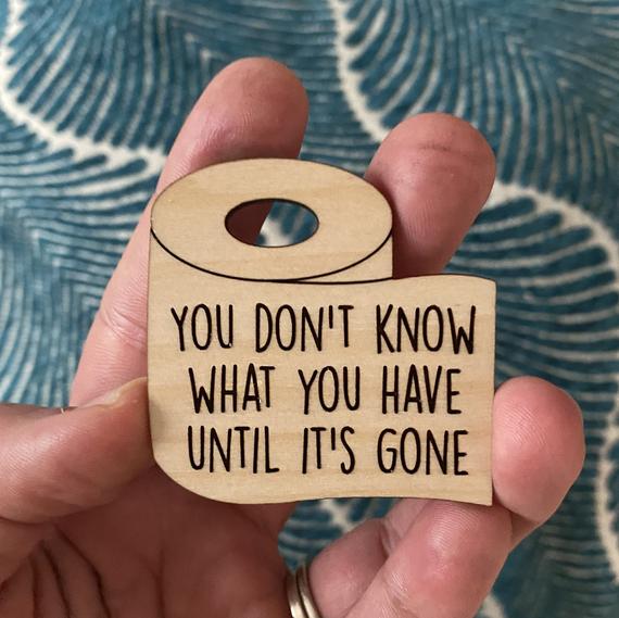 Toilet Paper Roll Bathroom Sign Laser Cut Coronavirus Sign Funny Bathroom Sign Cute Sign Freestanding Sign COVID-19 by DistressedMeNot