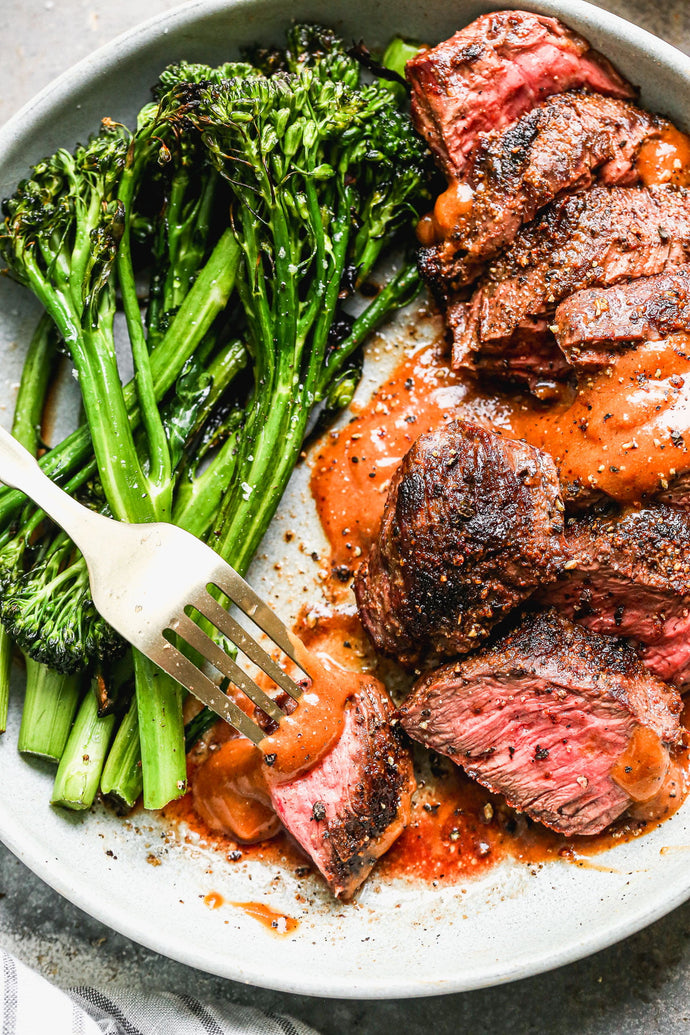 Grilled Hanger Steak with Homemade Steak Sauce