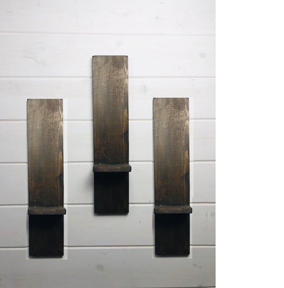 Rustic Shelf, Wood Shelf, candles, vases, Long Rustic Wall Shelves, brown shelves, wall shelves by NativeRange