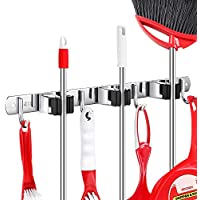 Kosair 17 Inch Broom Wall Mount Hanger with 3 Racks and 4 Hooks only $9.99