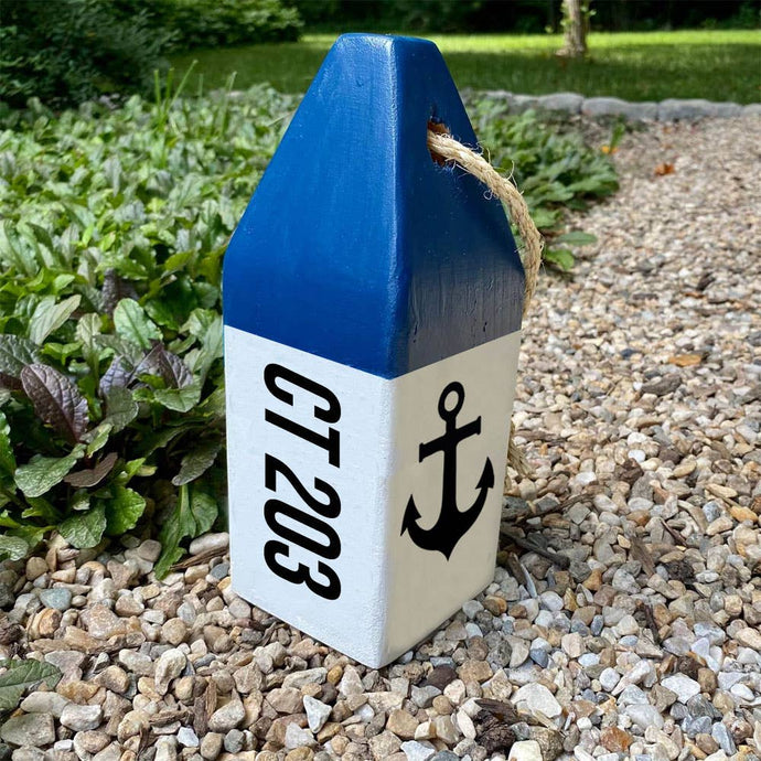 CT 203 - Nautical Wood Buoy - 9-in
