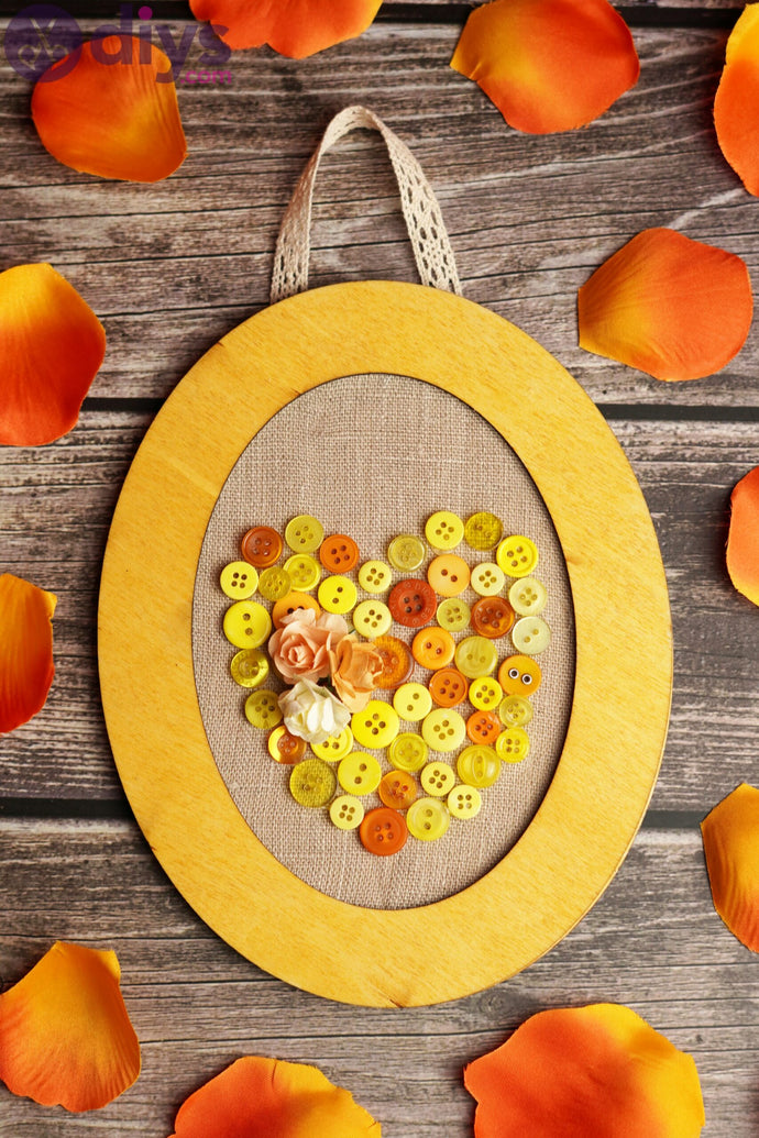 How to Craft DIY Button Heart Wall Decor for Valentine’s Day in 6 Easy Steps