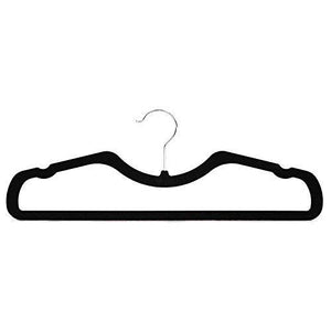 Heavy duty higher hangers space saving velvet clothes hangers slimline heavy duty closet organizers helps reduce wrinkles and clutter great for dorms and increasing closet space 40 pack black velvet
