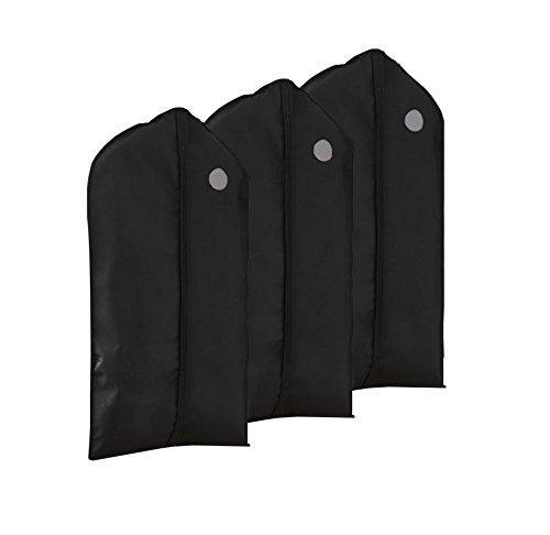 Heavy duty garment bags suit bags with clear window for clothes storage and travel hanging suit uniform dance costumes dress and other important garments 3 pack black 128cm x 60cm 50 4x 23 6in
