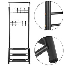 Budget moorecastle multi purpose entryway shoes storage organizer hall tree bench with coat rack hooks clothes stand perfect home furniture