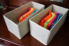 Related adorn foldable cloth organizer basket bins dresser drawer closet storage cube baskets for underwear bras socks ties scarves hats gloves more 6 piece set beige color