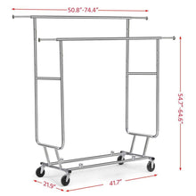 The best yaheetech commercial grade garment rack rolling collapsible rack hanger holder heavy duty double rail clothes rack extendable clothes hanging rack 2 omni directional casters w brake 250 lb capacity
