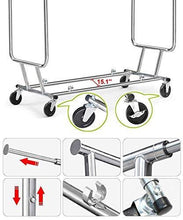 Storage yaheetech commercial grade garment rack rolling collapsible rack hanger holder heavy duty double rail clothes rack extendable clothes hanging rack 2 omni directional casters w brake 250 lb capacity
