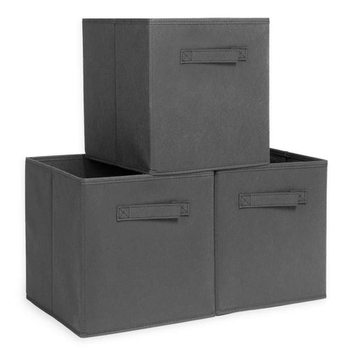 Save ximivogue storage box storage bins 3 pack storage cube basket bins cloth folding box closet drawers container dresser basket organizer shelf collapsible for underwear sock bra tight kids toy brown