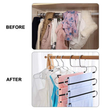 STAR-FLY Pants Hangers Non Slip Updated S-Shaped 5 Layers Hangers Closet Space Saver for Jeans Scarf Tie Clothes(6-Pack)