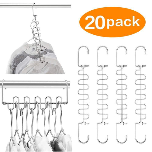 Save meetu space saving hangers magic wonder cloth hanger metal closet organizer for closet wardrobe closet organization closet system pack of 20