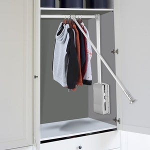 Products estink wardrobe hanger lift pull down wardrobe rail adjustable width wardrobe clothes hanging rail soft return space saving adjustable 19 29 25inch