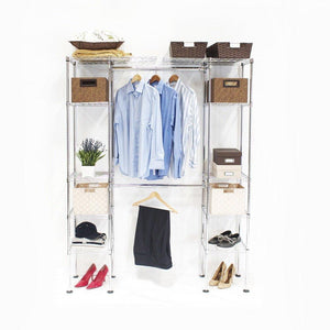 Home seville classics double rod expandable clothes rack closet organizer system 58 to 83 w x 14 d x 72 ultrazinc