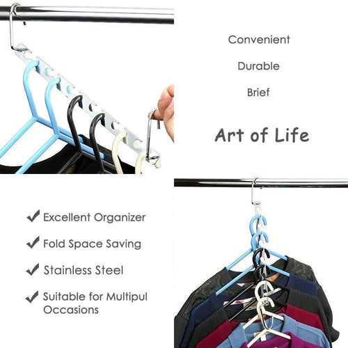 Space Saving Hanger Clothes Hangers Magic Hanger 360 Swivel Keep Your Clothes Organized Wrinkle-Free. 4 Pack Wardrobe Metal Hanger,1 Pack Tie Rack Belt Hanger Hook