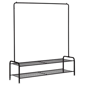 New clothes rack metal garment racks heavy duty indoor bedroom cool clothing hanger with top rod and lower storage shelf 59 x 60 length x height high storage rack black