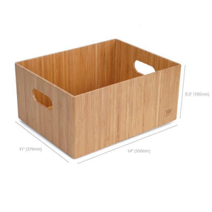 Discover the best mobilevision bamboo storage box 14x11x 6 5 durable bin w handles stackable for toys bedding clothes baby essentials arts crafts closet office shelf