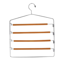 TAKOYI Clothes Pants Hangers Space Saving Non Slip Trouser Hangers Stainless Steel, Multi Layer Metal Pant Hangers, Foam Padded Swing Arm Pants Hangers Closet Storage Organizer (Orange, 4 Pack)