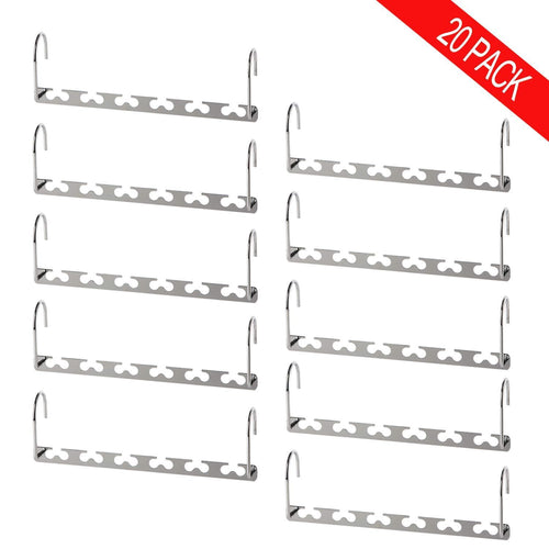 Related bloberey space saving hangers metal wonder magic cascading hanger 10 inch 6 x 2 slots closet clothing hanger organizers pack of 20