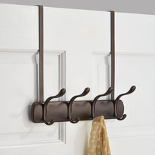 Select nice interdesign bruschia over door storage rack organizer hooks for coats hats robes clothes or towels 4 dual hooks bronze