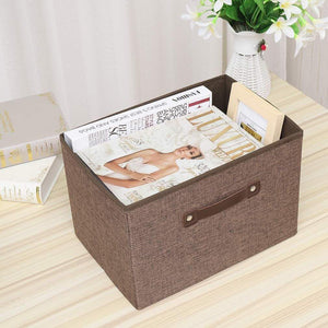 Best seller  dmjwn foldable cloth storage tool box bin storage basket lid collapsible linen and handles organizer bins single handle for home closet office car boot brown