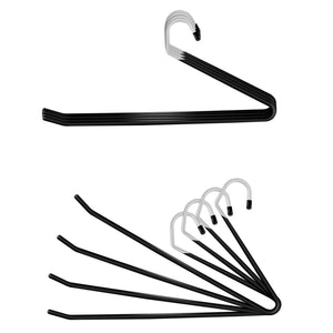 IPOW Upgraded 24 Pack Heavy Duty Slacks/Trousers Pants Hangers Open Ended Hanger Easy Slide Organizers, Metal Rod with a Large Diameter, Chrome and Black Friction