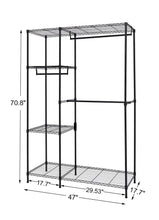 Order now finnhomy heavy duty wire shelving garment rack for closet organizer portable clothes wardrobe storage with adjustable shelves and hangers thicken steel tube black