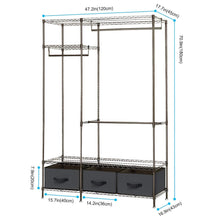 Products lifewit full metal closet organizer wardrobe closet portable closet shelves with adjustable legs non woven fabric clothes cover and 3 drawers sturdy and durable