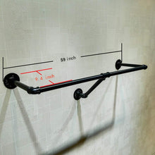 Shop here warm van industrial pipe wall mounted clothes hanging shelves system metal clothing towel rack garment rack perfect for retail display closet organizationone pipe shelves 59 l