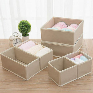 Home diommell 6 pack foldable cloth storage box closet dresser drawer organizer fabric baskets bins containers divider with drawers for clothes underwear bras socks lingerie clothing