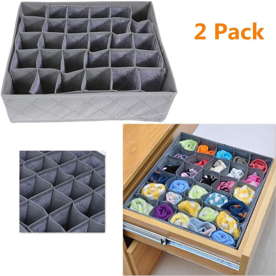 Explore livingbox bamboo charcoal foldable drawer dividers socks organizer 30 cell storage box for storing baby clothes socks underwear handkerchiefs scarf glove ties