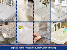 Amazon best bighala table protector clear plastic tablecloth pvc cover waterproof wipeable vinyl cloths pad for rectangle dining tables living room coffe table mat furniture topper protector 40 x 78 inch