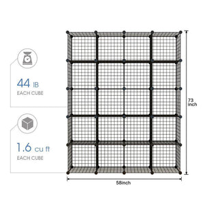 Storage kousi wire storage cubes modular metal cubbies organizer customizable metal rack cloths closet cubes storage shelves multifuncation shelving unit 8 cubes 4 hanging sections