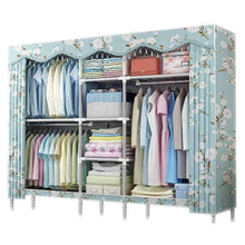 Selection cloth wardrobe bedroom storage shading cloth steel pipe large size hanging clothes organizer simple home portable storage closet for clothes 79x18x65inch
