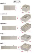 Try tenabort 6 pack foldable drawer organizer dividers cloth storage box closet dresser organizer cube fabric containers basket bins for underwear bras socks panties lingeries nursery baby clothes gray