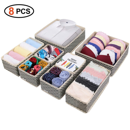 Top rated dresser drawer organizer 8 pcs foldable storage box fabric closet storage cubes clothes storage bins drawer dividers storage baskets for bras socks underwear accessories home office bedroom