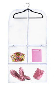 Products clear gusseted suit garment bag 20 inch x 38 inch dance dress and costumes hanging travel storage for clothes shoes and accessories water resistant organizer