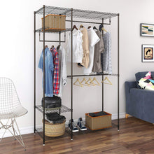 Kitchen lifewit portable wardrobe clothes closet storage organizer with hanging rod adjustable legs quick and easy to assemble large capacity dark brown