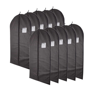 Top plixio 40 black garment bags for clothing storage of suits dresses dance costumes includes zipper transparent window 10 pack renewed