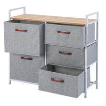 Buy maidmax storage cube dresser home dresser storage tower constructed by painted steel wooden top and 5 foldable cloth storage cubes gray